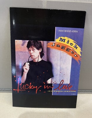 VTG Mick Jagger Postcard Promo Lucky In Love 45 France