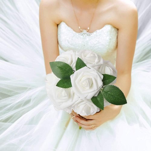 25X Künstliche Rosen Blumenstrauß Kunstblumen Floristik Hochzeit Wohnzimmer Deko - Bild 5 von 16