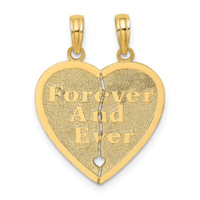14K Gelbgold Forever and Ever Zerbrechliches Herz Anhänger