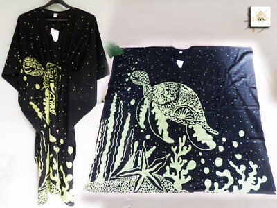 Women Caftan Sea Turtle Kaftan Beach Evening Gown Maxi SUMMER Casual Dress