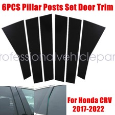 Black Pillar Posts Set Door Trim Piano Cover Kit For Honda Cr-v Crv 2017-2022