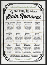 Guide for laundry stain removal metal sign kitchen home utility room fun Gift
