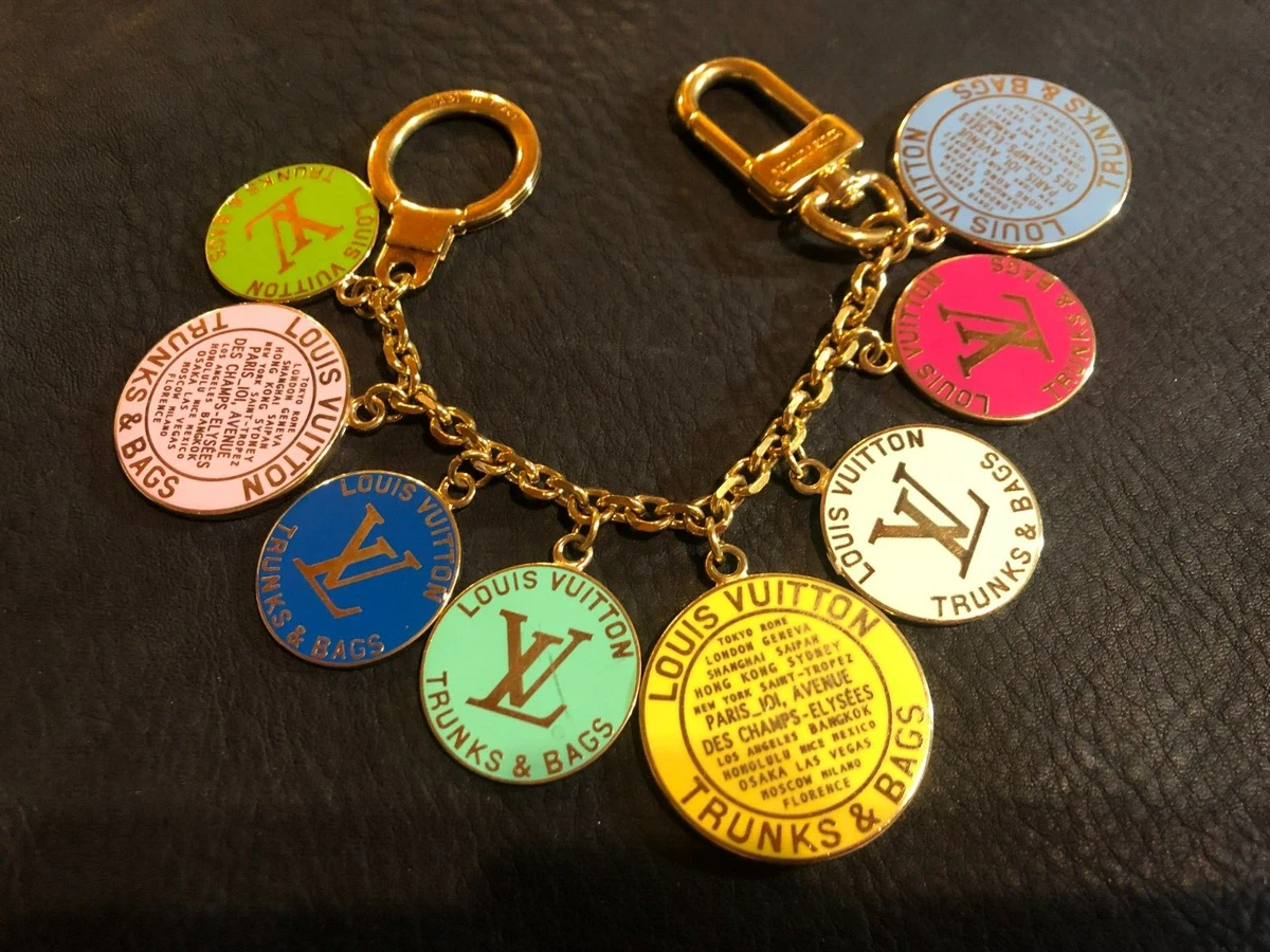 LOUIS VUITTON Bag charm Key chain ring holder AUTH TRUNKS & BAGS COIN Medal  F/S