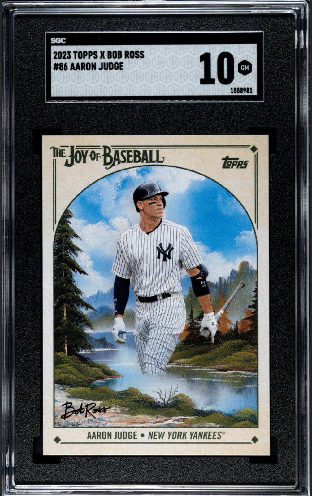 2023 AARON JUDGE Topps X Bob Ross The Joy of Baseball Yankees #86 SGC 10 Low Pop