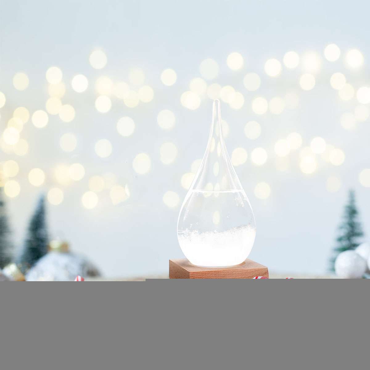 Storm Glass Weather Station Weather Predictor Forecaster Bottle with Wood Base