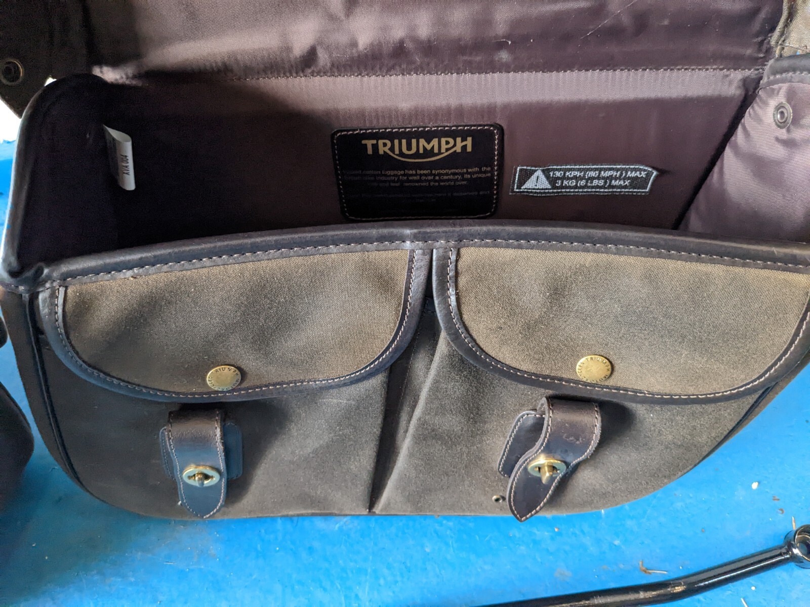 Triumph Bonneville Brown Suede And Leather Saddle Bags Panniers Inc