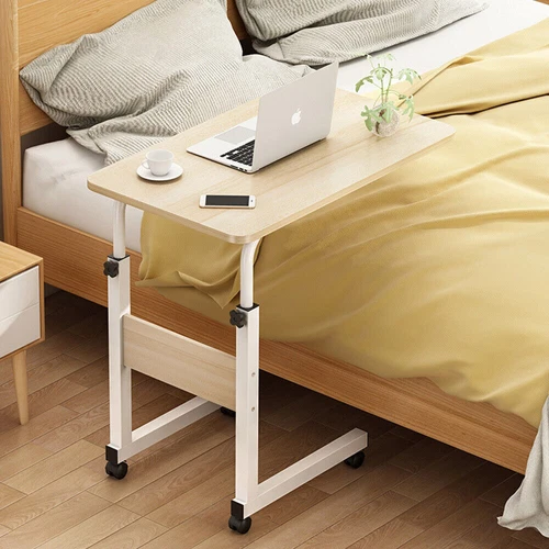 Mobile Over Bed Chair Table Hospital Overbed Height Adjustable Laptop Tray Stand - Picture 1 of 11