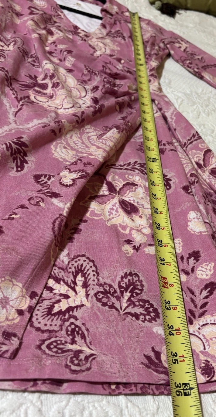 VETEMENTS Abito Spartina 449 Christine avvolgente manica 3 4 XS increspato malva floreale