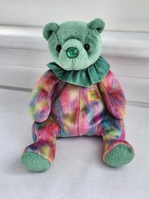 TY Beanie Baby MAY the Birthday Bear Green Tie Dye Plush Stuffed Animal No Tag