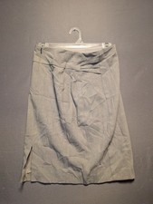 Express Pencil Skirt Womens 2 Gray Lined Pleated Side Slit Business Career Work