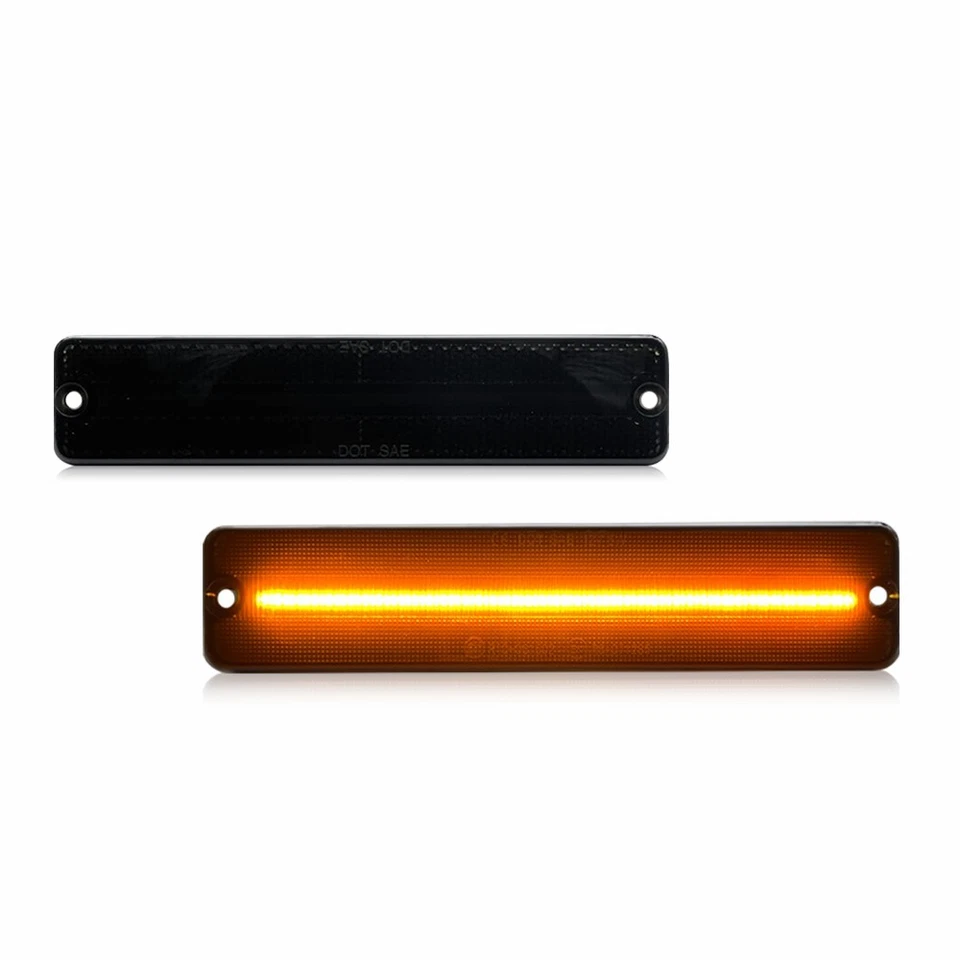 Lámparas ámbar con luz de señalización delantera lateral LED ahumada para camioneta Jeep J10 J20 1974-1983 Foto 2 de 4