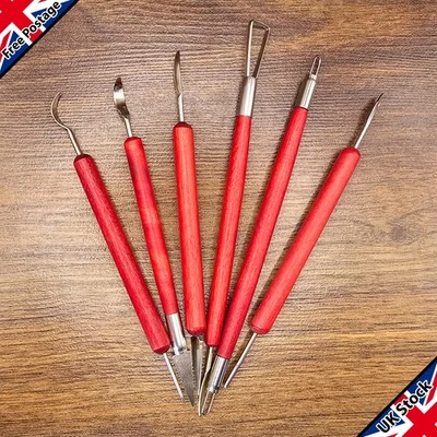 SQUIRREL WIZARD 6 x Clay Sculpting Shaper Modelling Tools Set for Carving Wax Pottery & Polymers