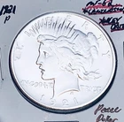 1921-P GEM BU+++!  (MINT ERROR: LAMINATION ON “L” ON OBVERSE) U.S. PEACE DOLLAR!