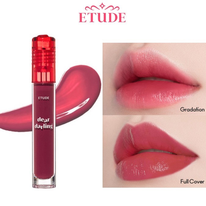 dear solar gradient lips v2 the red c ion.package ETUDE Dear Darling Water Gel Tint #06 Sweet Potato Red Lip Stain Made in  korea