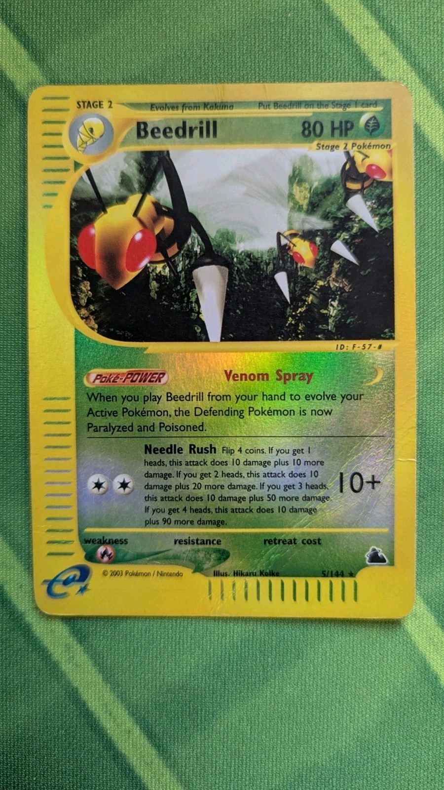 Pokémon Skyridge: Beedrill 5/144 Reverse Holo Rare 2003 HP