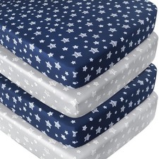 Crib Sheets 4 Pack Fitted Standard Size Toddler Mattresses Soft Breathable