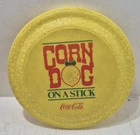 Vintage Corn Dog on a Stick Coca Cola Advertising Frisbee Flying Disc Toy Promo