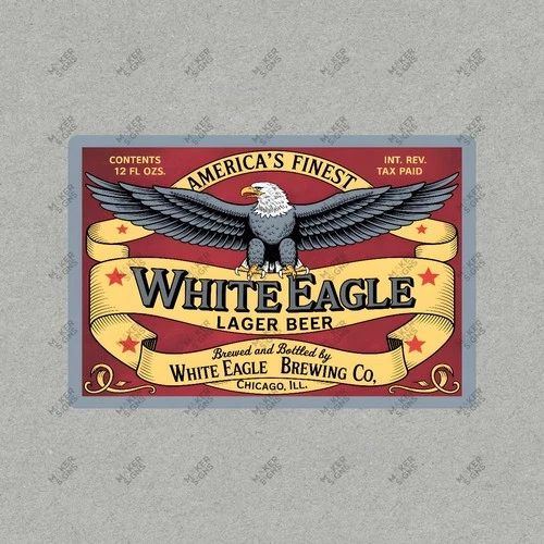 Vintage Style White Eagle Lager Beer Metal Sign Chicago Brewery Decor #231902