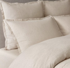 RH Restoration Hardware Italian Heritage Washed Linen Dune Duvet Queen
