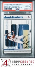 2004 DONRUSS TIMELINES BOYS OF SUMMER AUTO #9 DARRYL STRAWBERRY POP 2 PSA 10