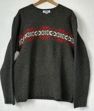 Fair Isle Lambswool Sweater Retro Men's XL