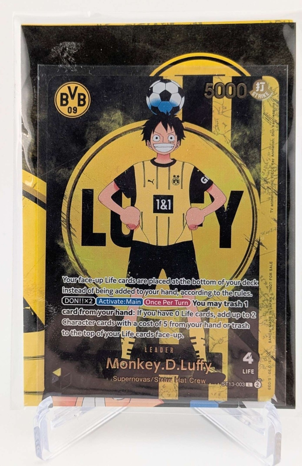 One Piece x BVB Borussia Dortmund Promo Card Monkey D Luffy ST13-003 Sealed!