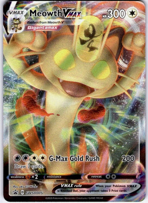 MEOWTH VMAX SWSH005 SWORD & SHIELD POKEMON (PROMO ULTRA RARE, NM)