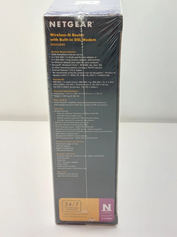 Netgear Wireless-N Router with Built-In DSL Modem DGN2000 606449058727 - Image 4 of 4