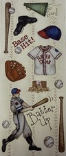 BATTER UP Stickers(13pc)Baseball •Player•Game•Base Hit•Team•Mit•Ball•Card Making