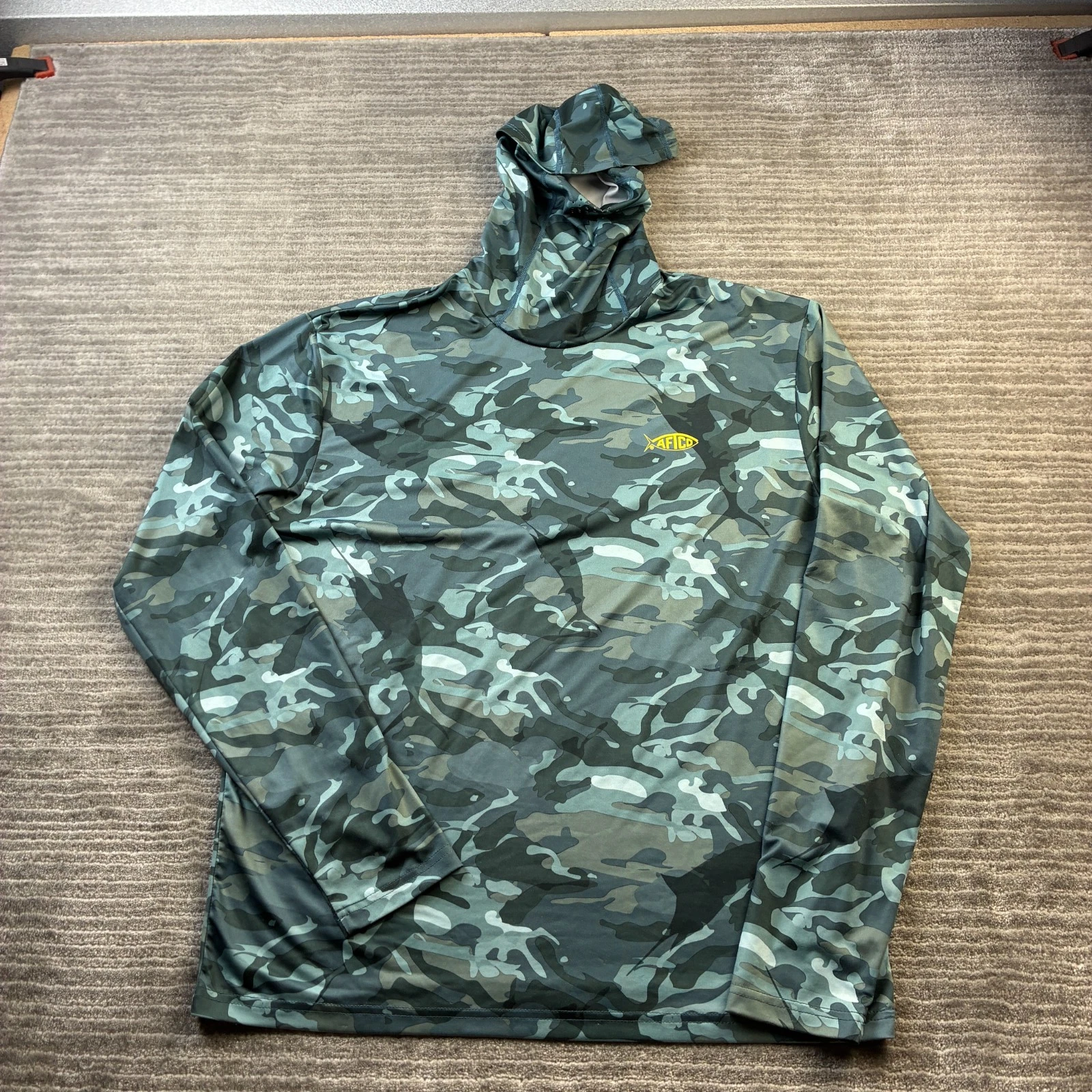 AFTCO Hoodie Mens Small Reaper Aftech Face Mask Fishing Hunting Outdoor Gaiter