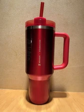 Starbucks X Stanley Holiday 2023 Collab 40 oz Red Tumbler Mug IN HAND 