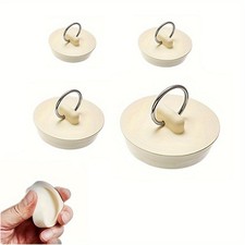 Drain Stopper Set,4 Sizes Bathtub Stopper Rubber Sink Stoppers Set White Stop...