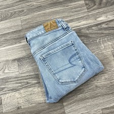 AMERICAN EAGLE Jeans Women  s 2 Regular Blue Super Hi Rise Jegging Stretch Denim
