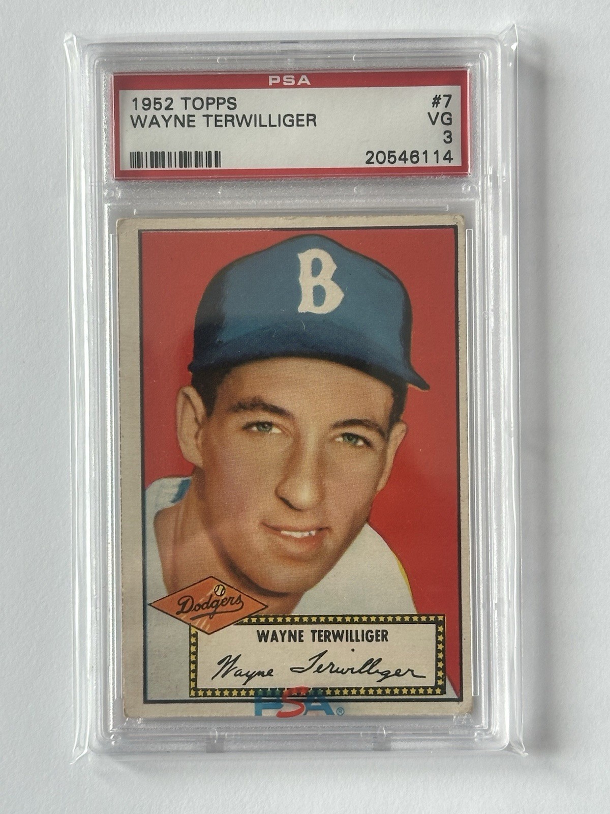 1952 Topps - Wayne Terwilliger #7 PSA 3 (Red Back)
