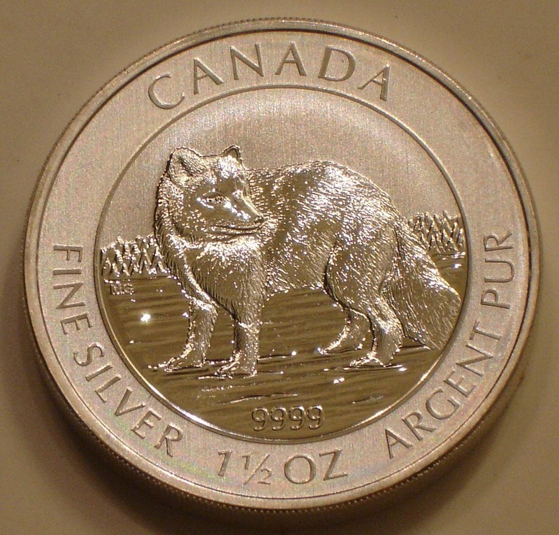 2014 .9999 Silver $8 Canada ARCTIC FOX 1.5 oz Actual SILVER Weight SUPERB GEM BU