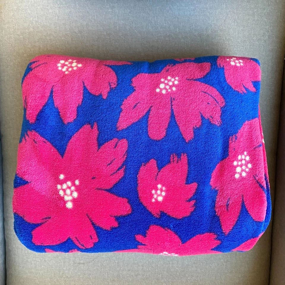 Vera Bradley цветочный одеяло синий розовый цветы уютный мягкий плюшевый флис плед 50 x 80 - Изображение 2 из 4