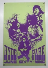 Hyde Park Blind Faith Poster Eric Clapton Original Promotion London 1969