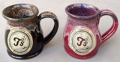 Pair of Deneen Pottery T's Mugs (2) Lot Cranston Rhode Island 2015 Mint Cond
