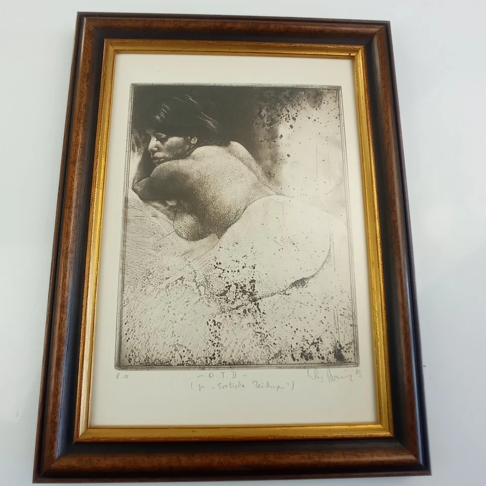 Original Klaus Böttger Akt 1983 signiert hinter Glas Épreuve d'artiste ( e.a.) - Bild 2 von 4