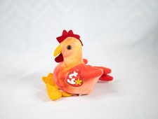 TY Beanie Babies Strut the Rooster, March 8, 1996 stuffed plush toy