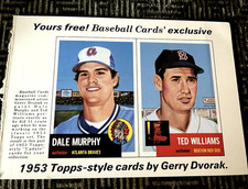 1953 TOPPS STYLE CARDS OF DALE MURPHY & TED WILLIAMS DESIGNED BY GERRY DVORAK