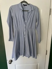 Romeo + Juliet Couture Striped Fit & Flare Shirtdress Women’s M – Buttoned Mini