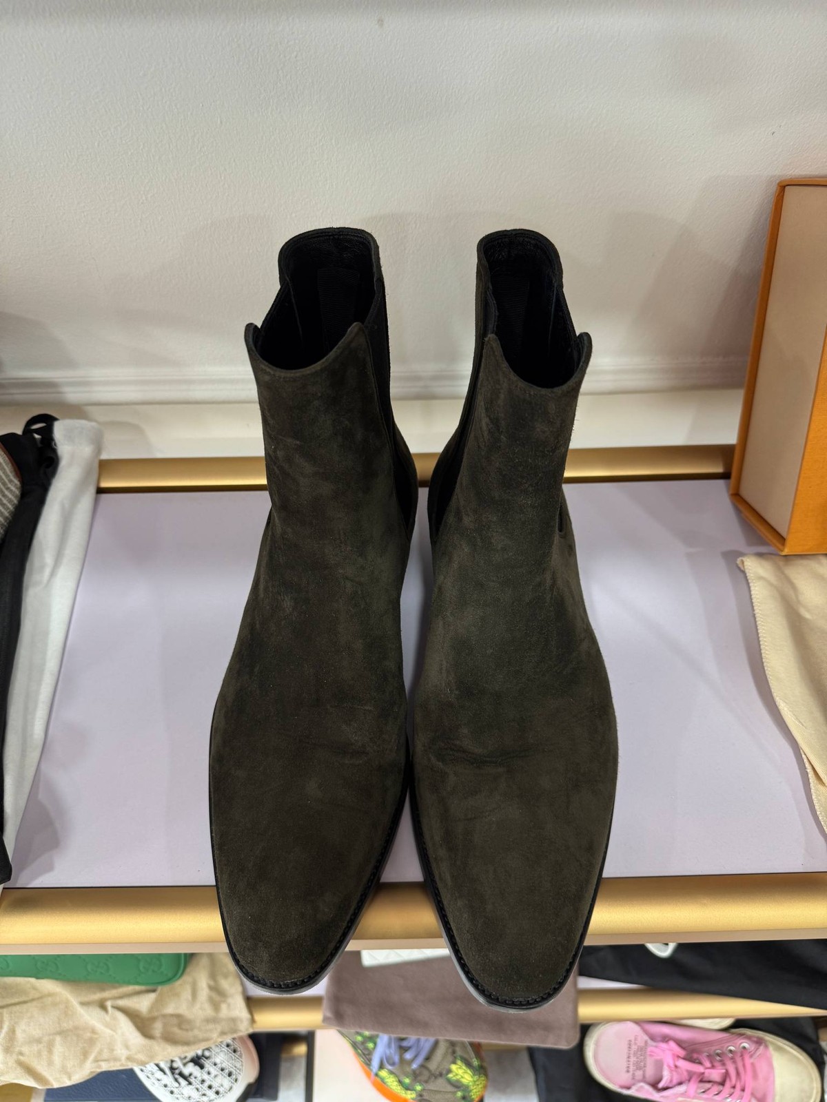 Stivali Saint Laurent Wyatt Chelsea scamosciati 40 140159676