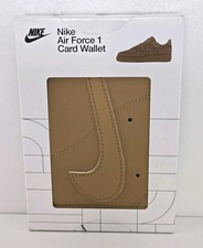 New Nike Icon Air Force 1 Sneaker Card Wallet Unisex Wheat Leather