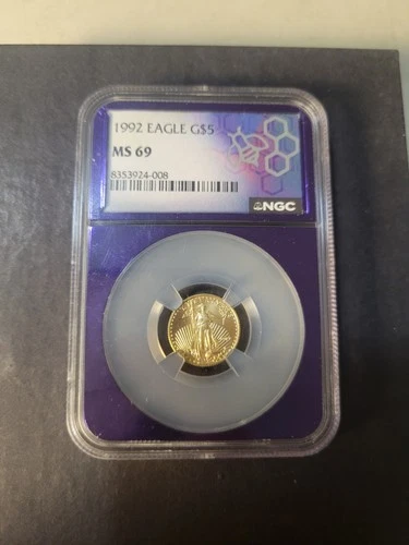 1992 $5 1/10oz Gold American Eagle NGC MS69 Key Date Trader Bea Slab