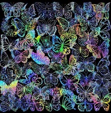 100pcs Butterfly Holographic Stickers Decorative Waterproof Adhesive Decals