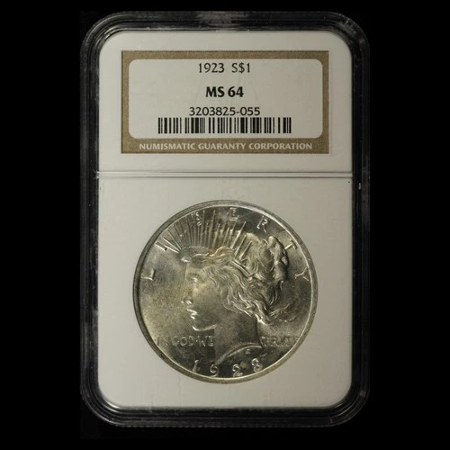 1923 $1 Silver Peace Dollar NGC MS64- Free Shipping USA