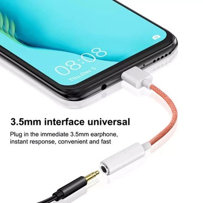 AUX Adapter Klinke Kopfhöhrer für Apple iPhone 15 16 Pro Max USB-C to AUX Weiß