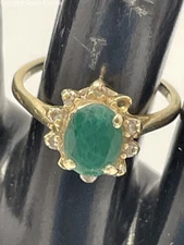 Gold 14K With Diamonds Ring Size 6.5 (Unstamped-Tested 13.86KT) Weight 2.8g