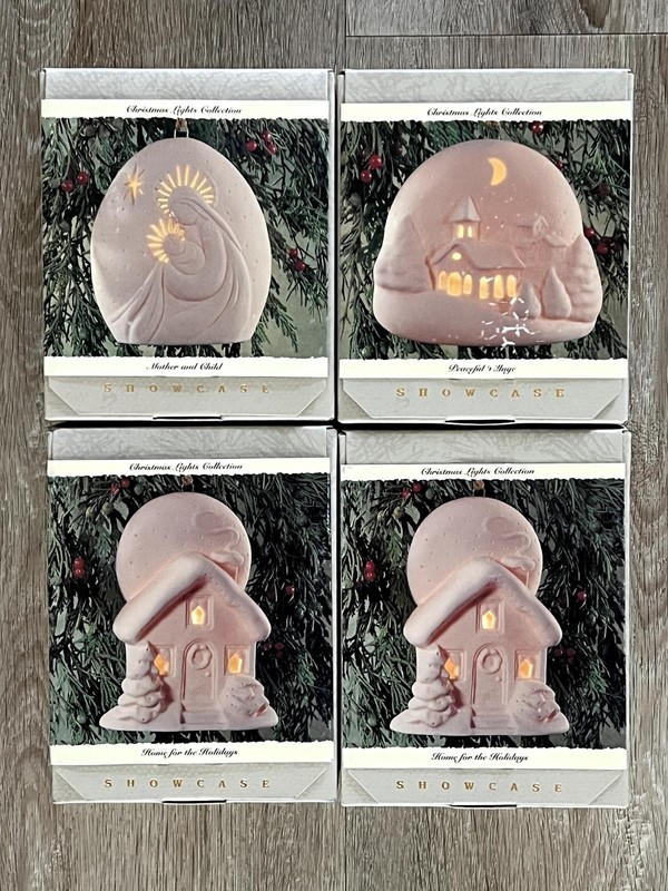 1994 Hallmark Lot of 4 CHRISTMAS LIGHTS COLLECTION Christmas Ornaments